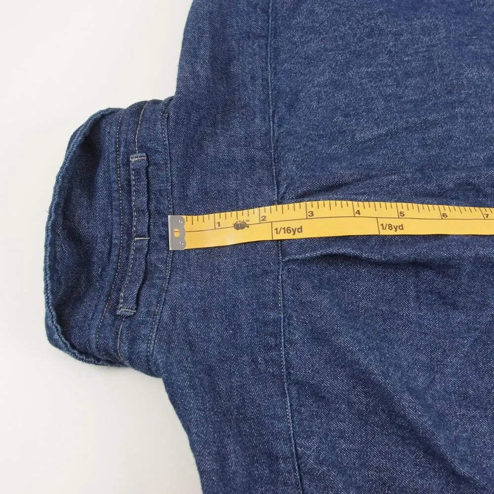 Banana Republic Keegan Cotton Hemp Blue Denim Button Down Standard Fit Shirt M